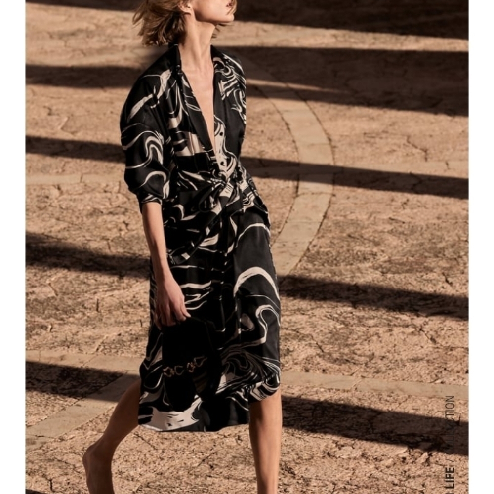 ZARA printed shirt dress Sz-M